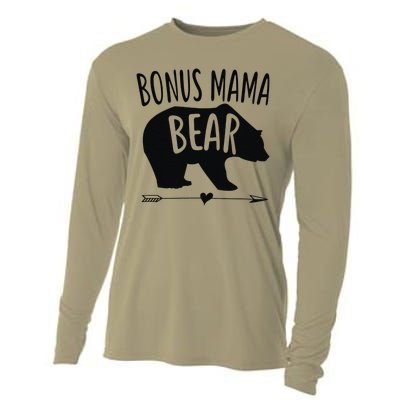 Bonus Mama Mom Bear Stepmom Mother's Day Gift Cooling Performance Long Sleeve Crew