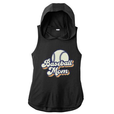 Baseball Mom Mama MotherS Day Vintage Retro Funny Women Ladies PosiCharge Tri-Blend Wicking Draft Hoodie Tank