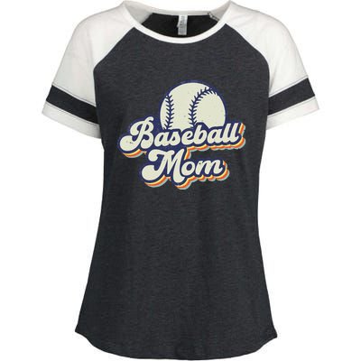 Baseball Mom Mama MotherS Day Vintage Retro Funny Women Enza Ladies Jersey Colorblock Tee