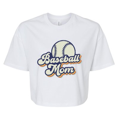 Baseball Mom Mama MotherS Day Vintage Retro Funny Women Bella+Canvas Jersey Crop Tee