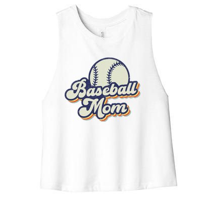 Baseball Mom Mama MotherS Day Vintage Retro Funny Women Women's Racerback Cropped Tank