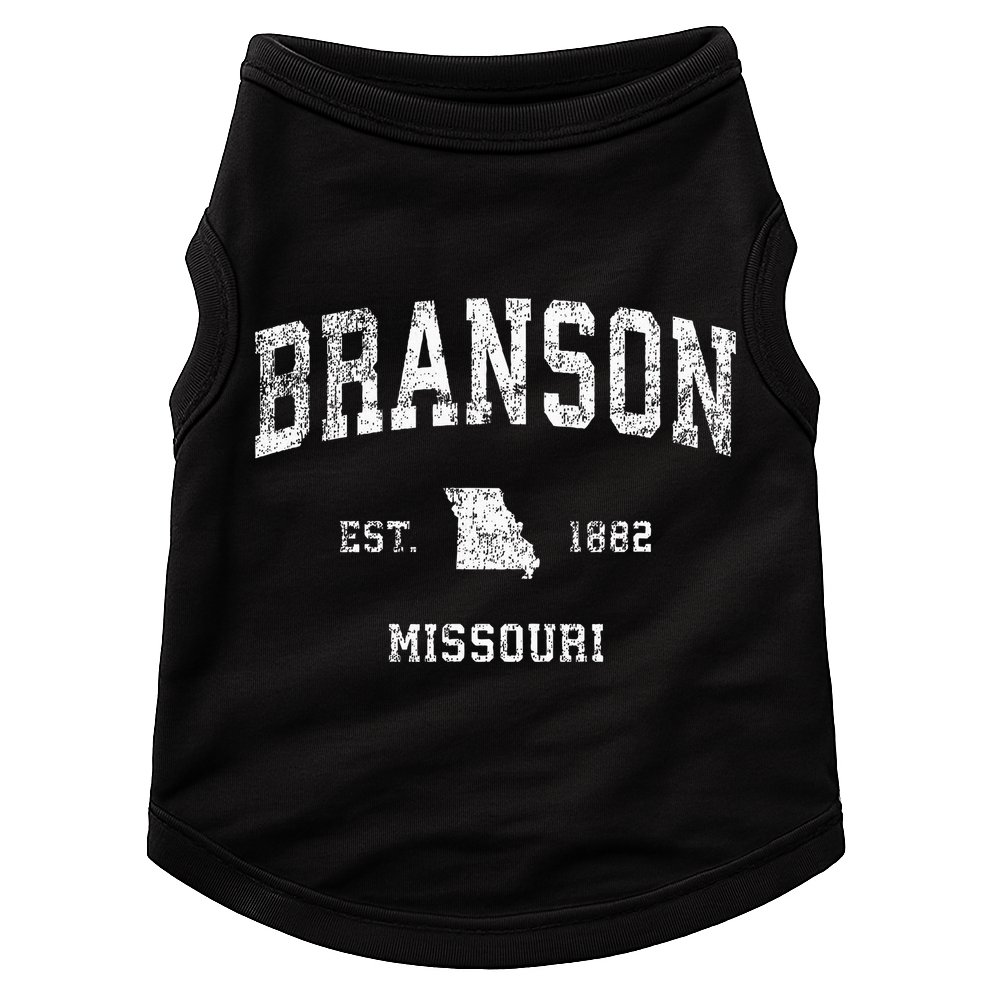 Branson Missouri Mo Vintage Athletic Sports Design Doggie Tank