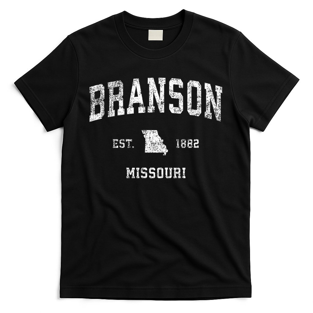 Branson Missouri Mo Vintage Athletic Sports Design T-Shirt