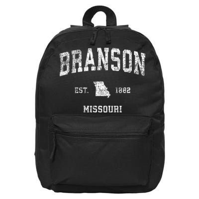 Branson Missouri Mo Vintage Athletic Sports Design 16 in Basic Backpack