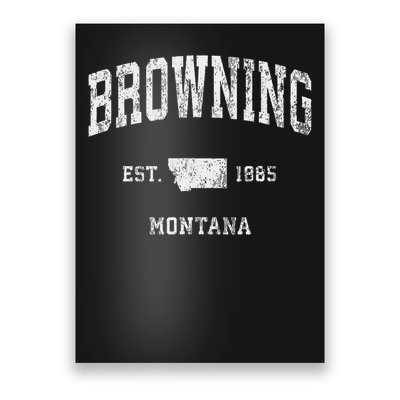 Browning Montana Mt Vintage Athletic Sports Design Poster