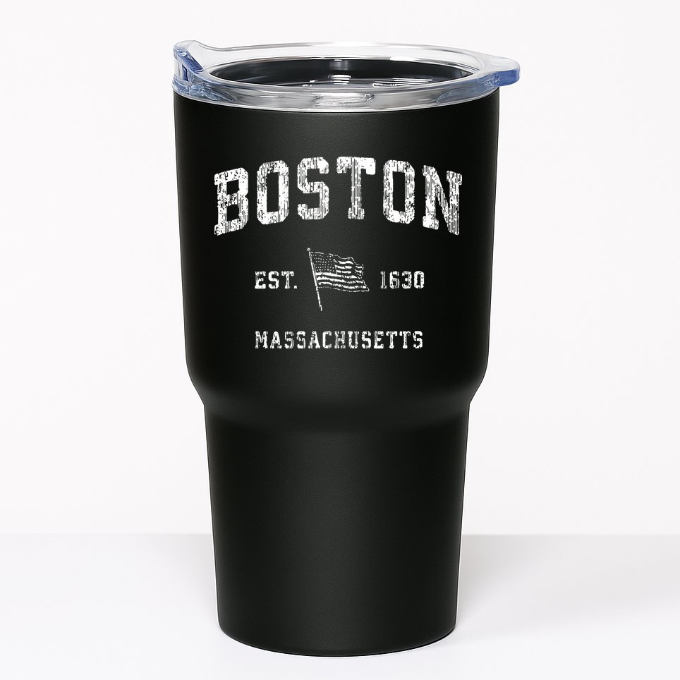 Boston Massachusetts Ma Vintage Us Flag Sports Tumbler