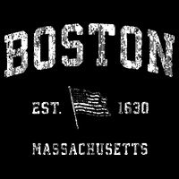 Boston Massachusetts Ma Vintage Us Flag Sports Baby Bodysuit