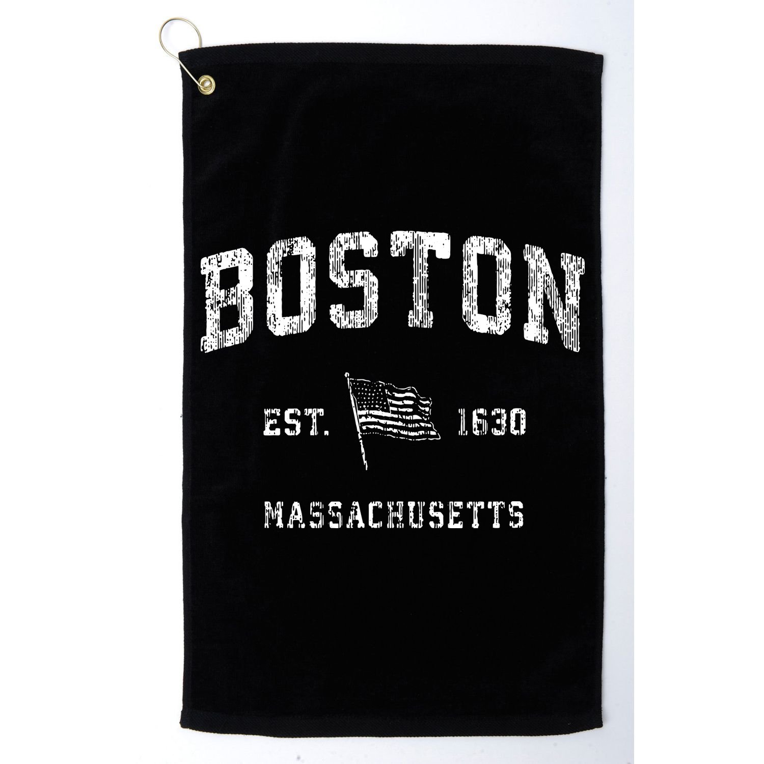 Boston Massachusetts Ma Vintage Us Flag Sports Golf Towel