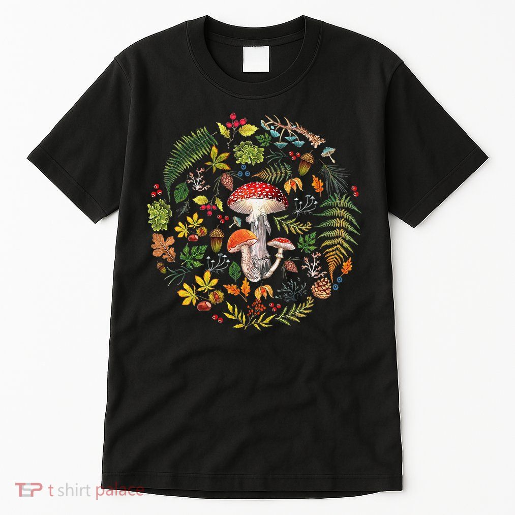 Botanical Mushroom Mycology Cottagecore Fungi Foraging Tall T-Shirt