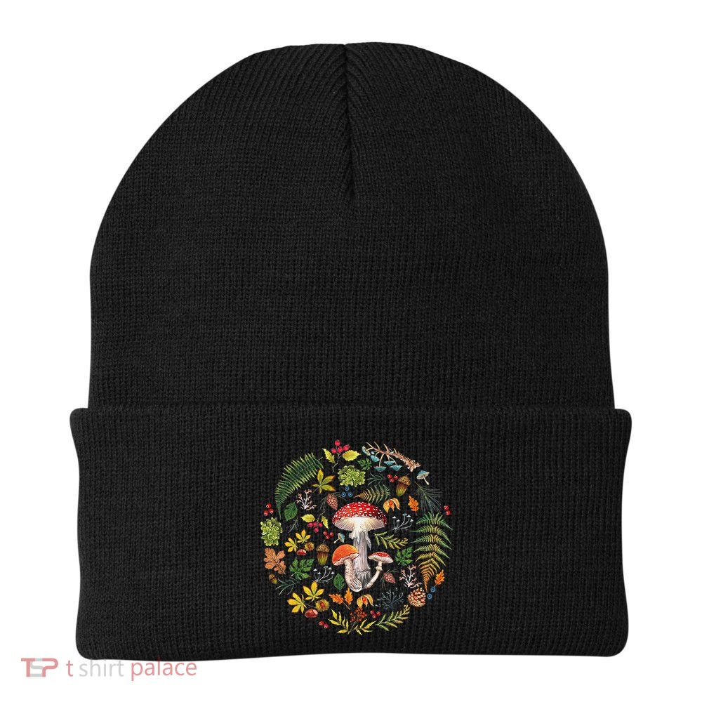 Botanical Mushroom Mycology Cottagecore Fungi Foraging Beanie