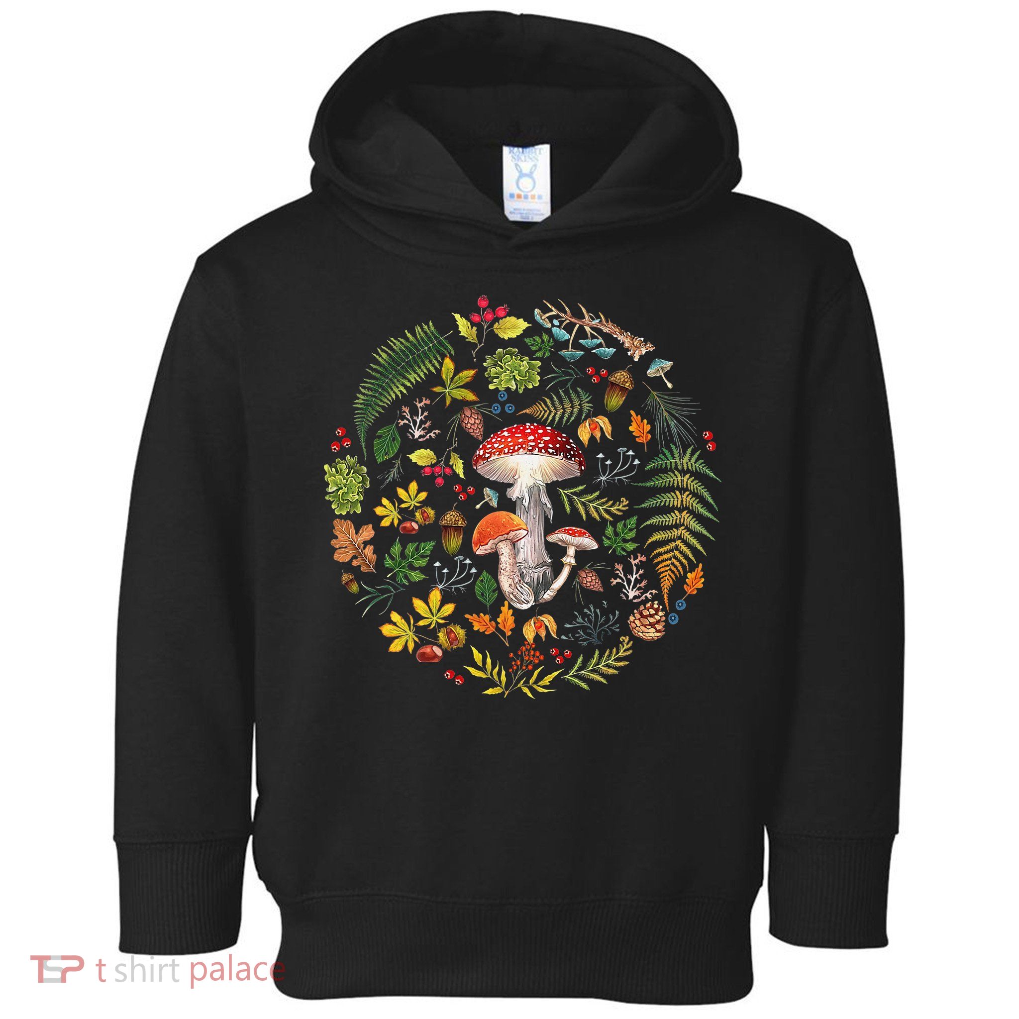 Botanical Mushroom Mycology Cottagecore Fungi Foraging Toddler Hoodie