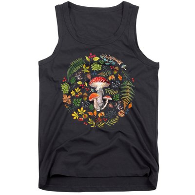 Botanical Mushroom Mycology Cottagecore Fungi Foraging Tank Top