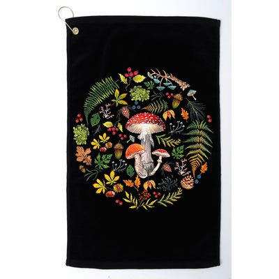 Botanical Mushroom Mycology Cottagecore Fungi Foraging Golf Towel