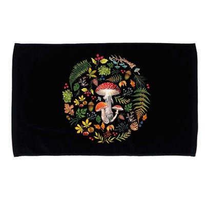 Botanical Mushroom Mycology Cottagecore Fungi Foraging Microfiber Hand Towel