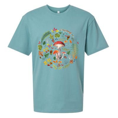Botanical Mushroom Mycology Cottagecore Fungi Foraging Sueded Cloud Jersey T-Shirt
