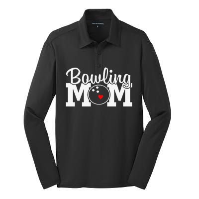 Bowling Mom Mothers Day Birthday Party For Women's Players Silk Touch Performance Long Sleeve Polo