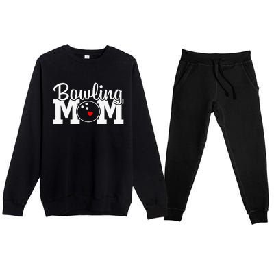 Bowling Mom Mothers Day Birthday Party For Women's Players Premium Crewneck Sweatsuit Set