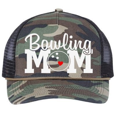 Bowling Mom Mothers Day Birthday Party For Women's Players Retro Rope Trucker Hat Cap