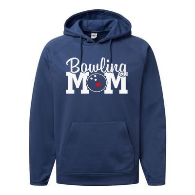 Bowling Mom Mothers Day Birthday Party For Women's Players Performance Fleece Hoodie