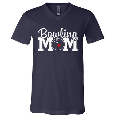 Bowling Mom Mothers Day Birthday Party For Women's Players V-Neck T-Shirt