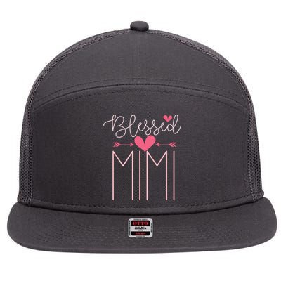 Blessed Mimi Mothers Day Grandparents Day Mimi 7 Panel Mesh Trucker Snapback Hat