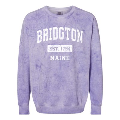 Bridgton Maine Me Vintage Sports Established Colorblast Crewneck Sweatshirt