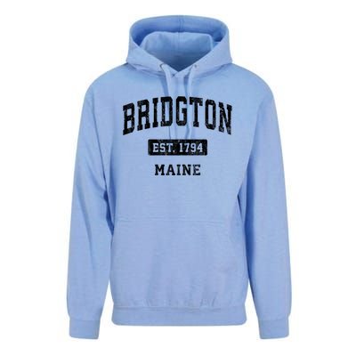 Bridgton Maine Me Vintage Sports Established Unisex Surf Hoodie