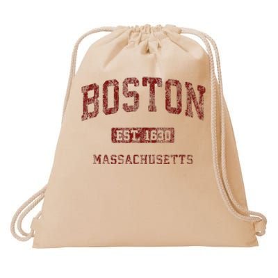 Boston Massachusetts Ma Vintage Athletic Sports Design Drawstring Bag