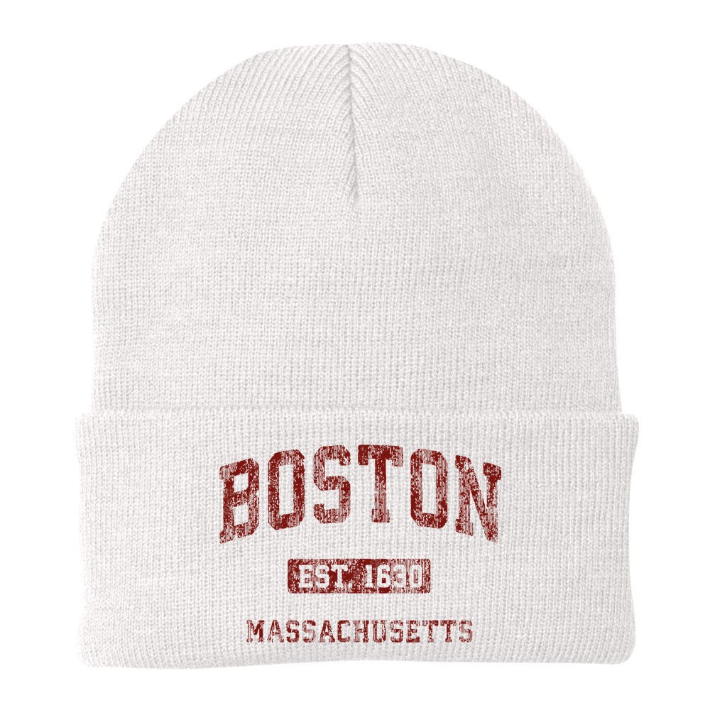Boston Massachusetts Ma Vintage Athletic Sports Design Beanie