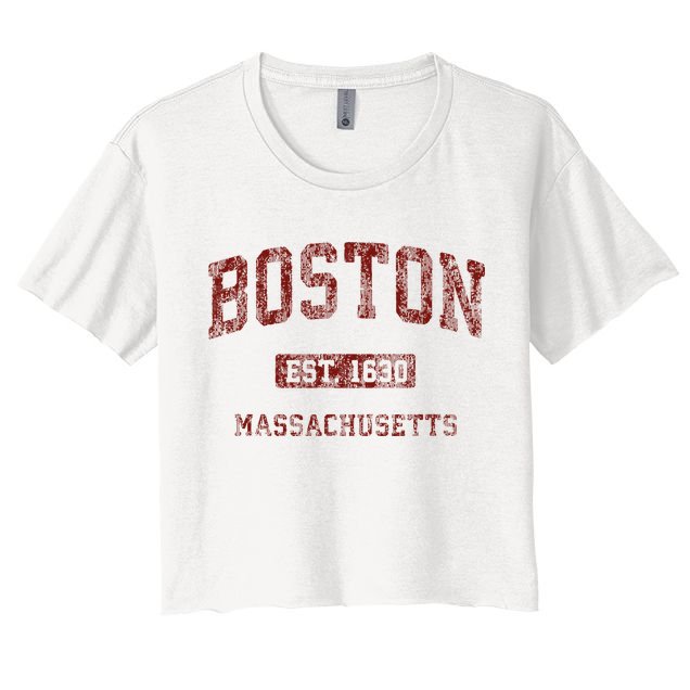 Boston Massachusetts Ma Vintage Athletic Sports Design Crop Top