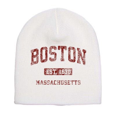 Boston Massachusetts Ma Vintage Athletic Sports Design Short Acrylic Beanie