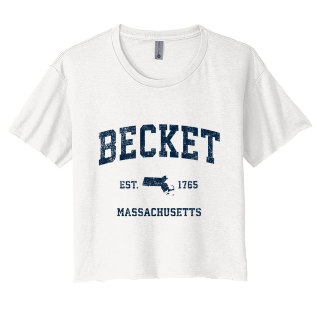 Becket Massachusetts Ma Vintage Sports Crop Top