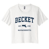 Becket Massachusetts Ma Vintage Sports Women's Crop Top Tee