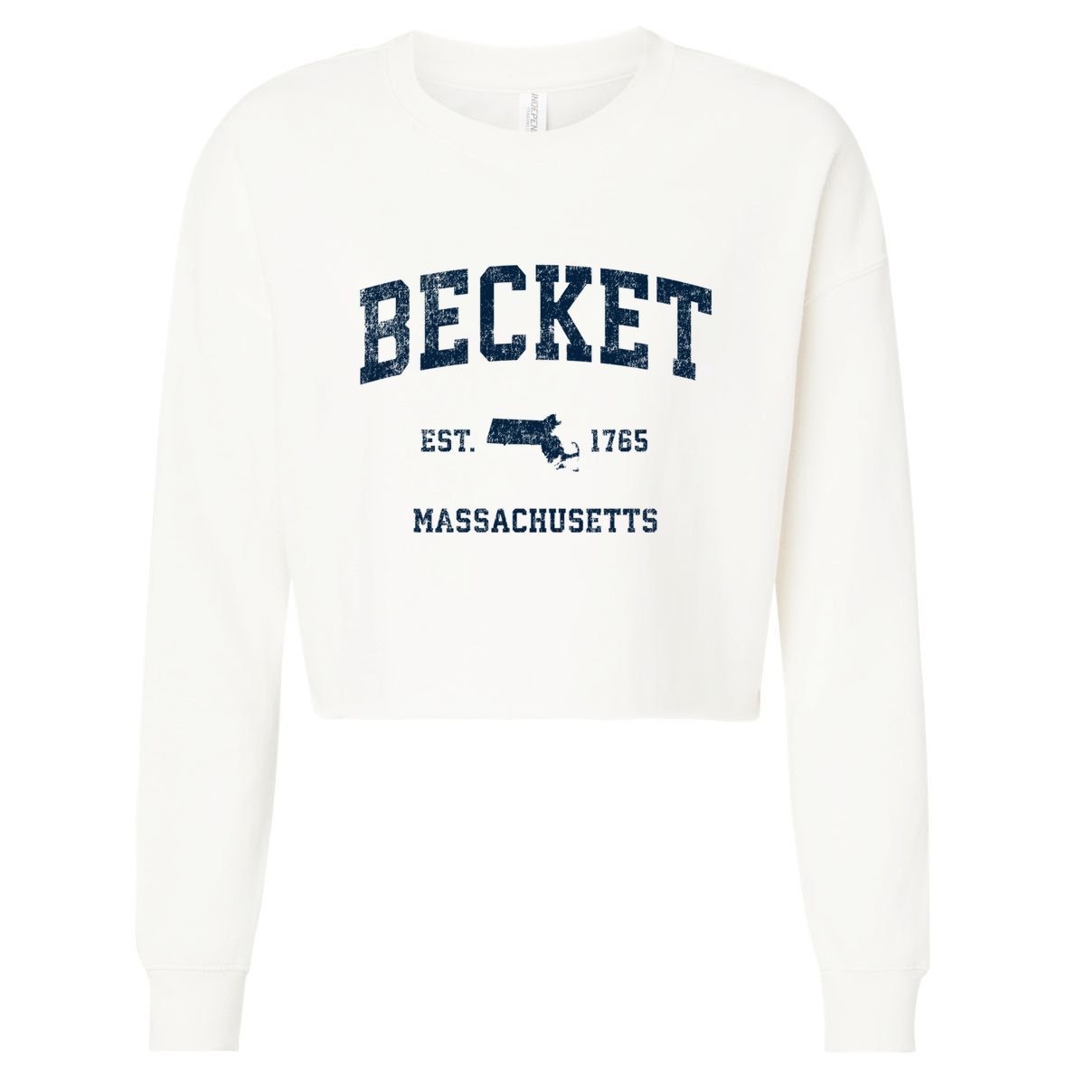 Becket Massachusetts Ma Vintage Sports Cropped Pullover Crew