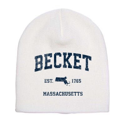 Becket Massachusetts Ma Vintage Sports Short Acrylic Beanie
