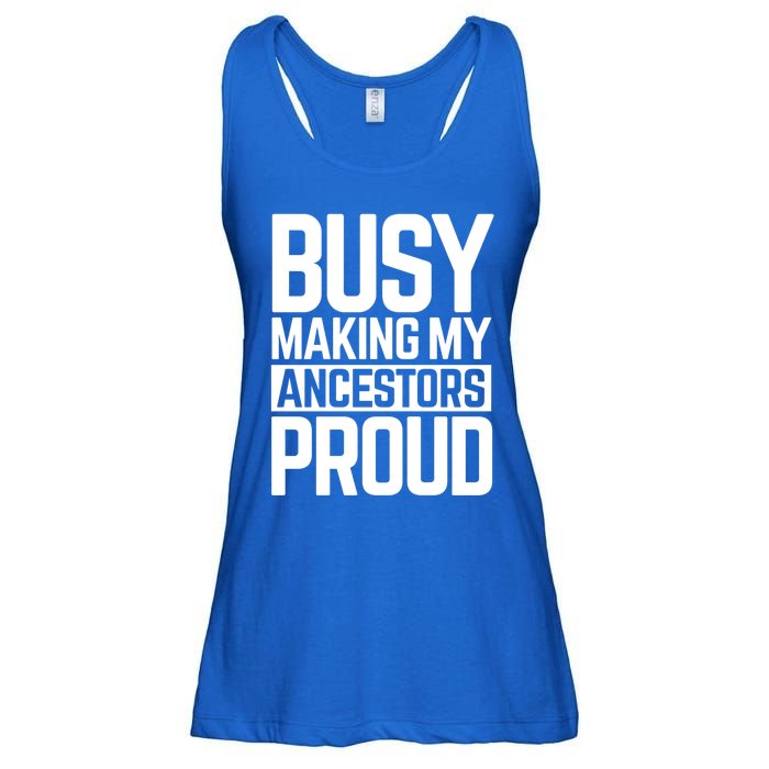 Busy Making My Ancestors Proud Foxx Blm Floyd Black Pride Funny Gift Ladies Essential Flowy Tank