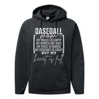 Baseball Mom My Wallet Is Empty My Nerves Are Shot Performance Fleece Hoodie