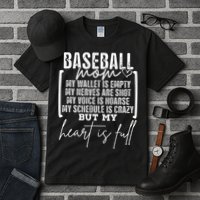 Baseball Mom My Wallet Is Empty My Nerves Are Shot Tall T-Shirt