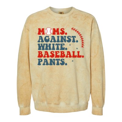 Baseball Mom Moms Against White Baseball Pants Colorblast Crewneck Sweatshirt