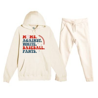 Baseball Mom Moms Against White Baseball Pants Premium Hooded Sweatsuit Set