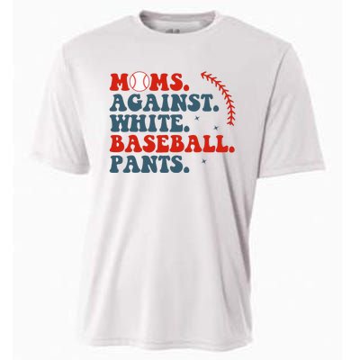 Baseball Mom Moms Against White Baseball Pants Cooling Performance Crew T-Shirt