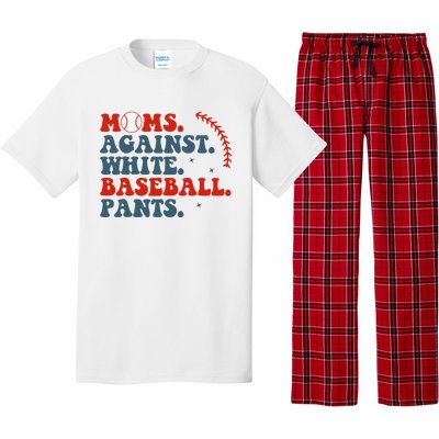 Baseball Mom Moms Against White Baseball Pants Pajama Set