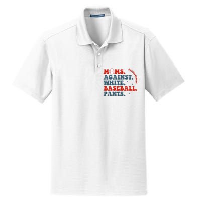 Baseball Mom Moms Against White Baseball Pants Dry Zone Grid Polo