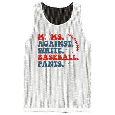 Baseball Mom Moms Against White Baseball Pants Mesh Reversible Basketball Jersey Tank