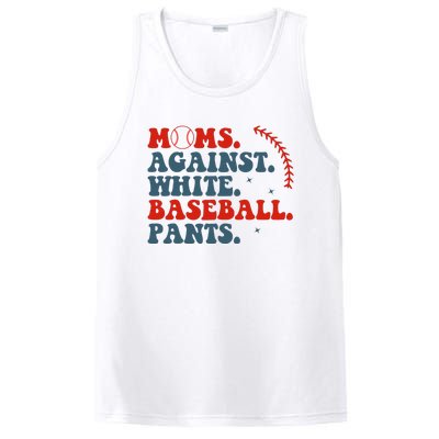 Baseball Mom Moms Against White Baseball Pants PosiCharge Competitor Tank