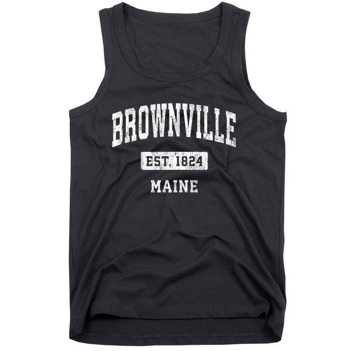 Brownville Maine Me Vintage Sports Established Tank Top