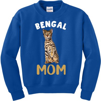 Bengal Mom Mama Cat Lover Owner Leopard Print Kitty Kitten Funny Gift Kids Sweatshirt