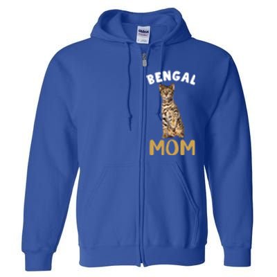 Bengal Mom Mama Cat Lover Owner Leopard Print Kitty Kitten Funny Gift Full Zip Hoodie