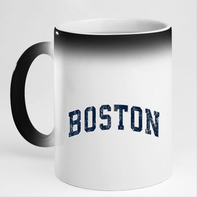 Boston Massachusetts Ma Vintage Sports Design Design 11oz Black Color Changing Mug