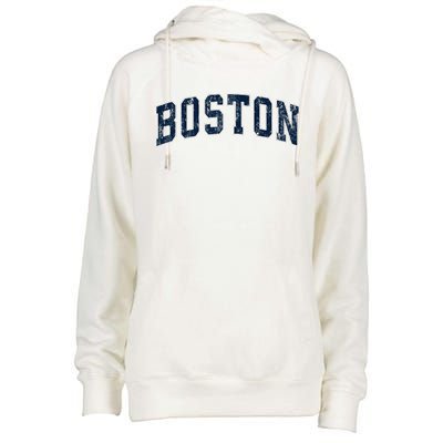 Boston Massachusetts Ma Vintage Sports Design Design Womens Funnel Neck Pullover Hood